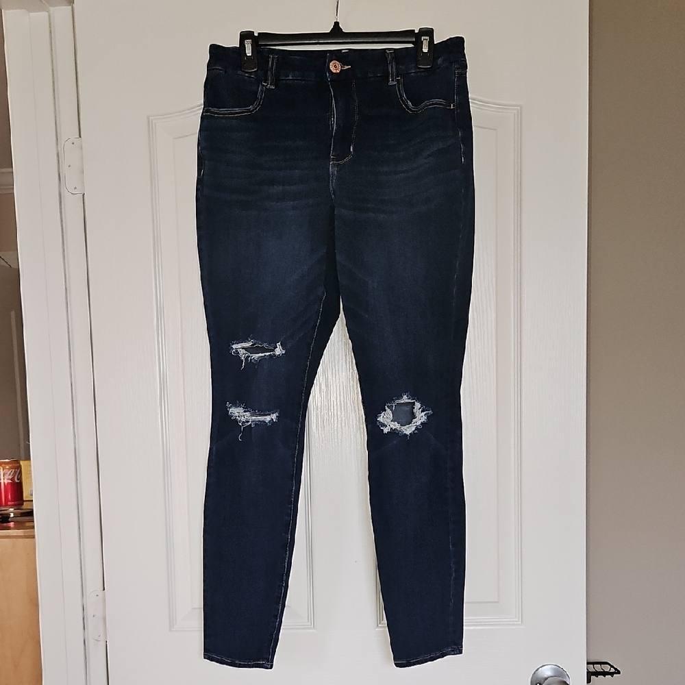 Women's Distressed Black Jeans